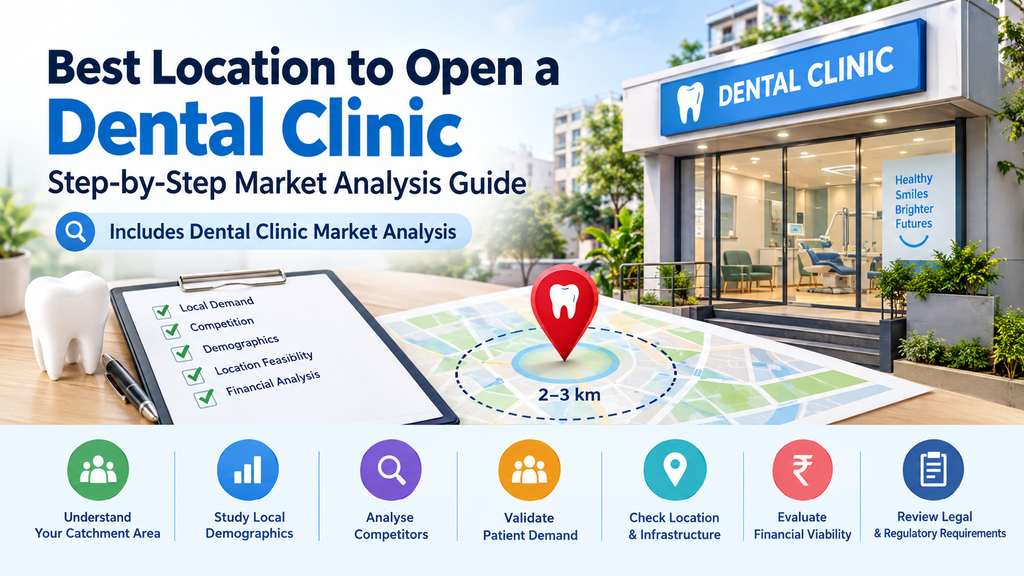 Best location to open a dental clinic in India with dental clinic market analysis, local competition, patient demand, and financial feasibility.