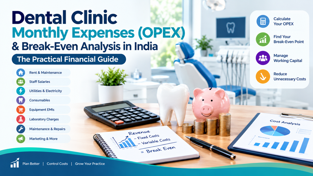 Dental clinic monthly expenses and break-even analysis in India